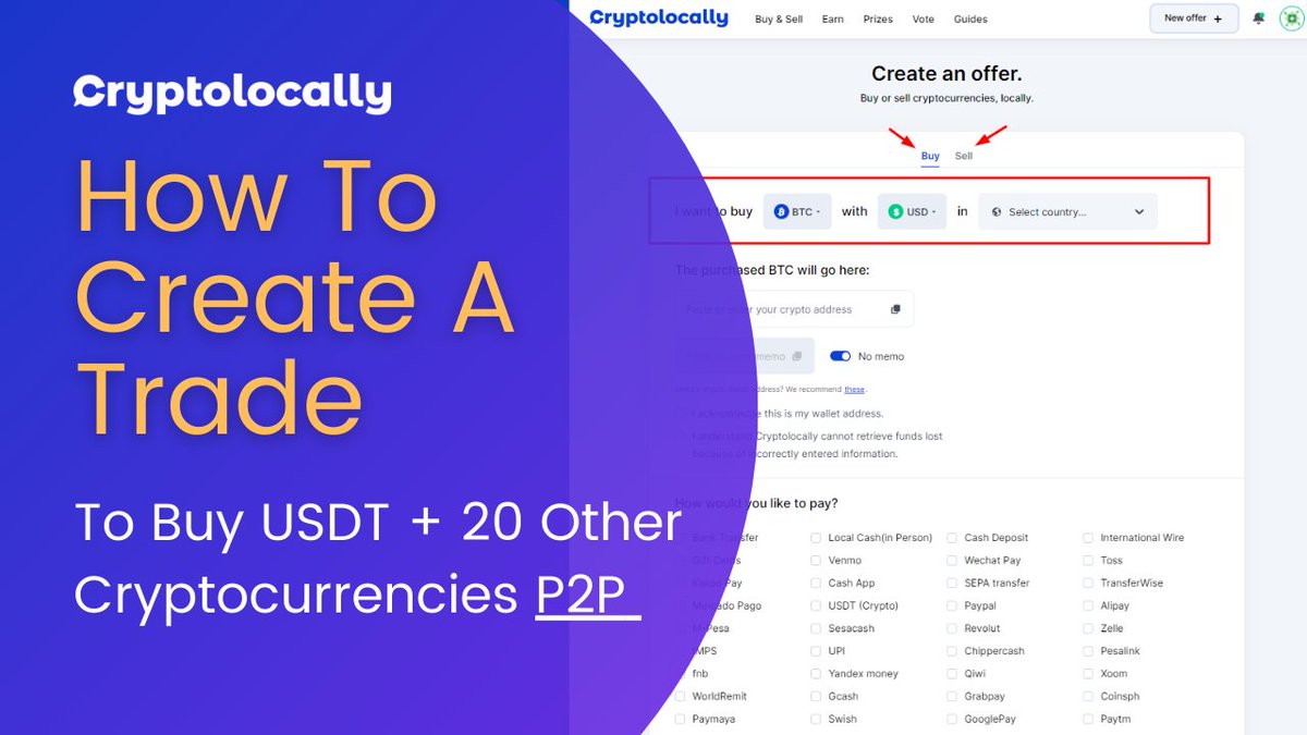 cryptolocally's tweet photo. Do you want to buy $USDT, $Btc or $Solana? Well, this video shows you step-by-step just how simple it is to create your own trading offer on Cryptolocally. 

🚀 https://t.co/tOF3Ys7lvq

#cryptotrading #cryptocurrency #TRADINGTIPS https://t.co/H0ccPkRGhg