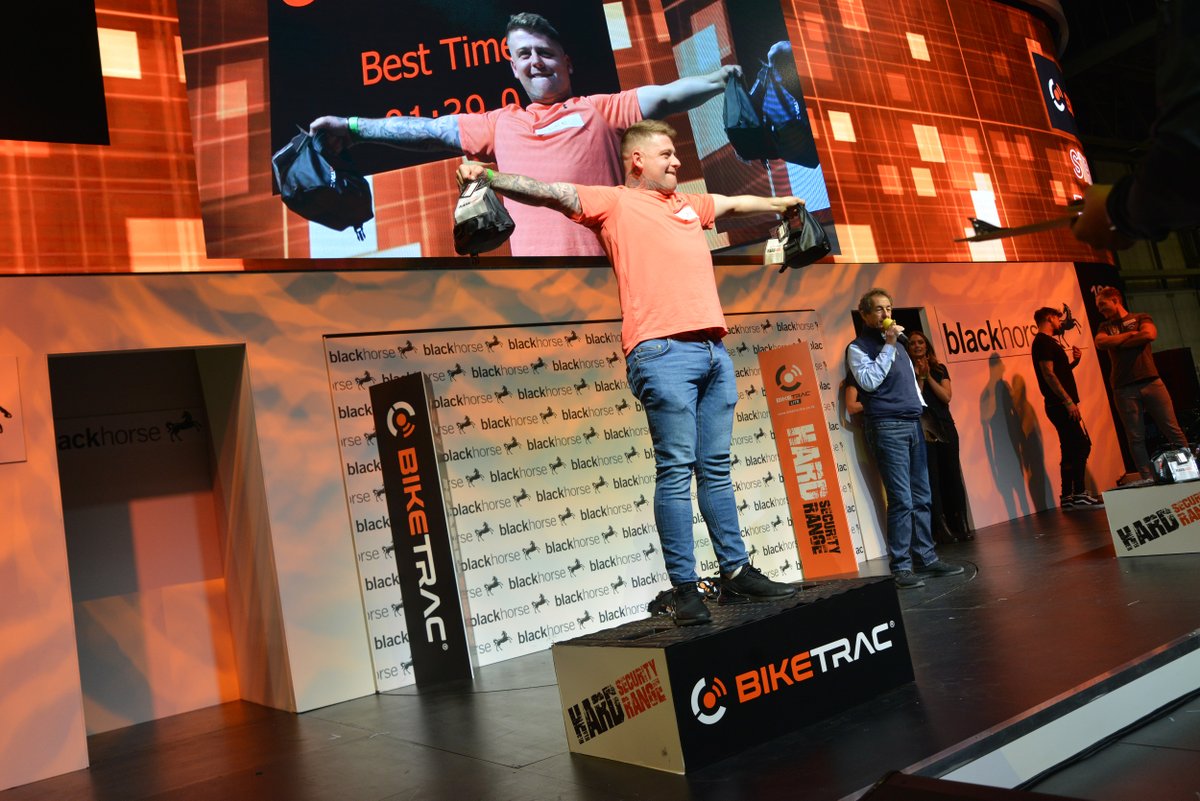 Don't forget to check out <a href="/BikeTrac/">BikeTrac</a>'s Stronger for Longer challenge on the Black Horse Stage each day of the show! 

How long can you hold the 4kg Grab Bag at arms length for? The person with the best time each day will take home the fantastic Grab Bag!

<a href="/Bikesure/">Bikesure</a> #Bikeshow