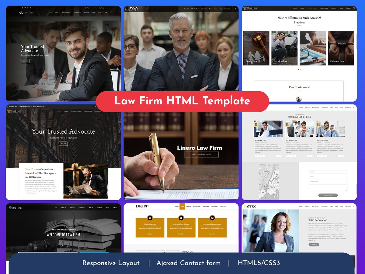 MultiStoreTheme's tweet photo. "Law Firm is a personal HTML template with a responsive code that can be used for the Law Firm website or for a personal website. It is flexible and highly customizable.
Buy now: https://t.co/SMPtPcbFJm
#envato #themeforest #opensource #LawFirmHTMLtemplate #HTML5 #business #UI https://t.co/2sgeT24LMo