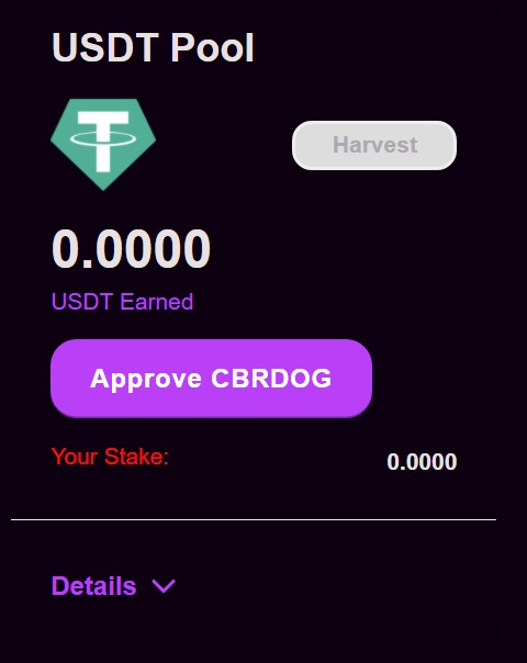 New USDT incentive pool is now added to 
cyberdog.finance/cyberdogincent…. you can now stake $CBRDOG and earn $USDT. The pool will be live at Block :452857

<a href="/cryptocom/">Crypto.com</a> <a href="/TheCronicleNews/">TheCronicle.com - #CronosNews #Cronos #CRO #DeFi</a> <a href="/cryptocom/">Crypto.com</a> <a href="/TheCronicleNews/">TheCronicle.com - #CronosNews #Cronos #CRO #DeFi</a> @News_Cronos <a href="/DefiDirect/">Bomani Zhiwe</a> <a href="/cronaswap/">CronaSwap 🔥 #Cronos</a> <a href="/VVS_finance/">VVS-Finance</a> 
#CRO #DeFi #YieldFarming
