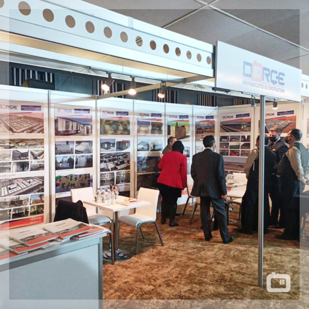 DorcePrefab's tweet photo. President of the Ankara Chamber of Industry (ASO) Mr. Nurettin Özdebir and Deputy Director General of Logistics of the Ministry of National Defense Brigadier General Mr. Numan Yöner visited our booth at the Military Logistics and Support Summit. https://t.co/2t38cop1K7