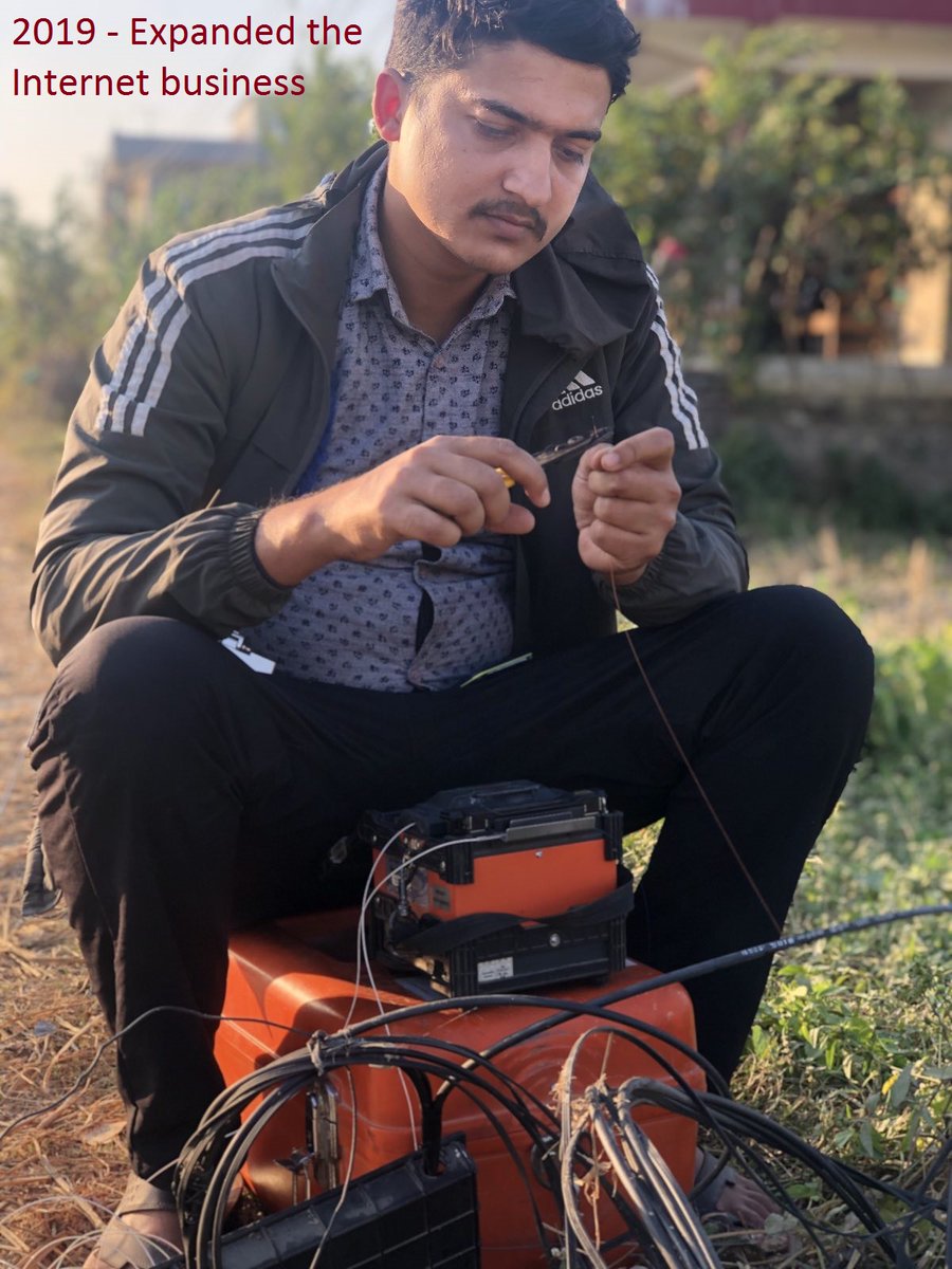 konnectnepal's tweet photo. #KonnectNepal partnered with Mr Khem Raj Kandel in late 2018 to deliver fiber optic broadband. Mr Khem has succeeded in connecting 2000 users to the internet in his hometown of #Sunwal in Nepal. What started out as a hobby in 2018 has now grown into a full scale business in 2021. https://t.co/R9CbknZBK5