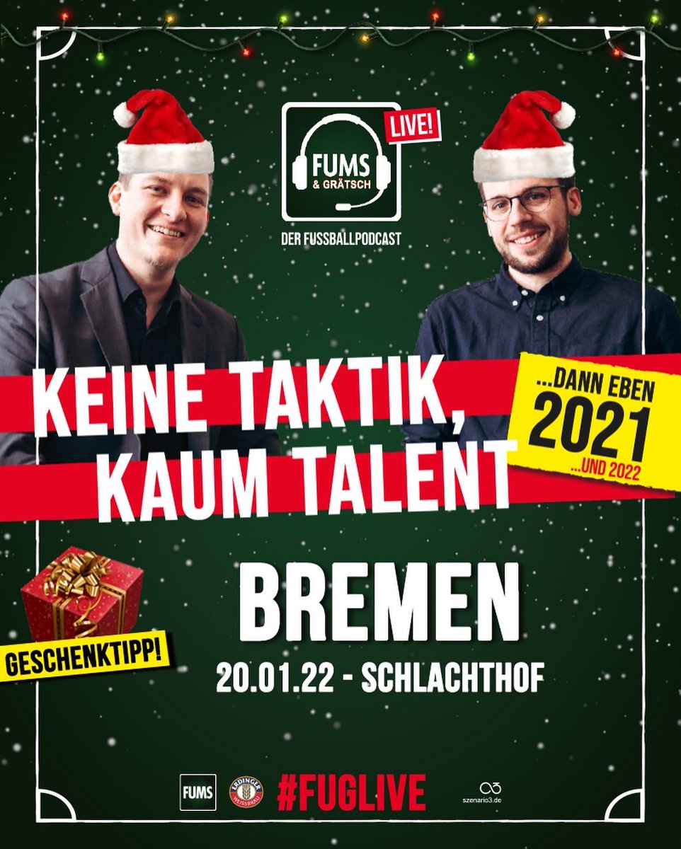 FUMS_DIESHOW's tweet photo. Ihr seid noch auf der Suche nach Weihnachtsgeschenken? 🎁 Verschenkt doch einfach #FUGLOVE ❤️ Im Januar sind wir nämlich mit unserer Tour noch in Bremen & Rostock.
Beglückt eure Liebsten mit Tickets unterm Baum: https://t.co/EEAVvwELsm 💥 #FUGLIVE https://t.co/CVFflUK1sN