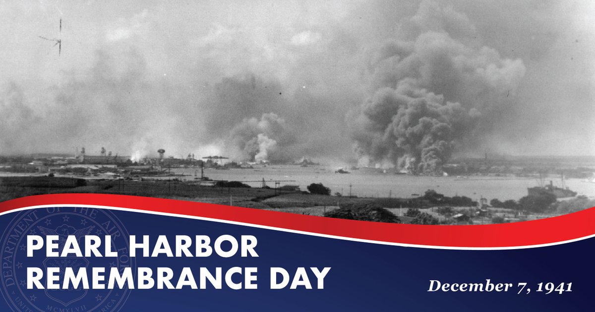 usairforce's tweet photo. Today marks the 80th anniversary of the attack on Pearl Harbor. We honor and remember the 2,403 servicemembers and civilians who were killed during the attack  December 7, 1941.

#PearlHarborRemembranceDay #PearlHarbor https://t.co/NN4cBhxqpy