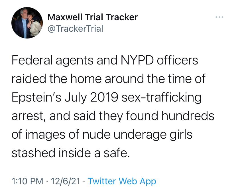 darkone1's tweet photo. #GhislaineMaxwell #MaxwellTrial #EpsteinIsland #CrimesAgainstChildren 4 #Political #Blackmail of #PuppetSelects : #CoverUp #BrokenAgencies #FBI more info: https://t.co/SQRWGahgbT https://t.co/N26SpJY7o9