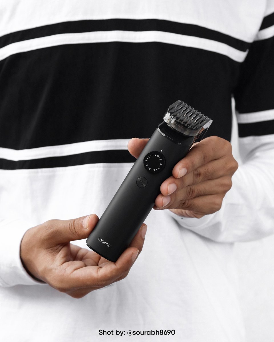 realmenarzoIN's tweet photo. Turn to the efficient side of grooming with the #realmeBeardTrimmer!

Keep-up with trends and switch up your style game with its 20 length settings and 0.5mm precision.
#YourStyleExpert

Image credits: Sourabh

Buy now: https://t.co/VfRI0mlGt0 https://t.co/jAmSyzdeCC