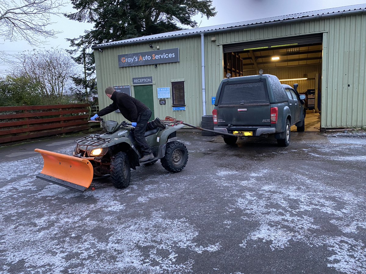 auto_gray's tweet photo. No it’s not a tug of war…the quad was pushing the pickup into the garage 😁

#graysautoservices #quadbikeplough #kingussie https://t.co/vwd25LVtr2