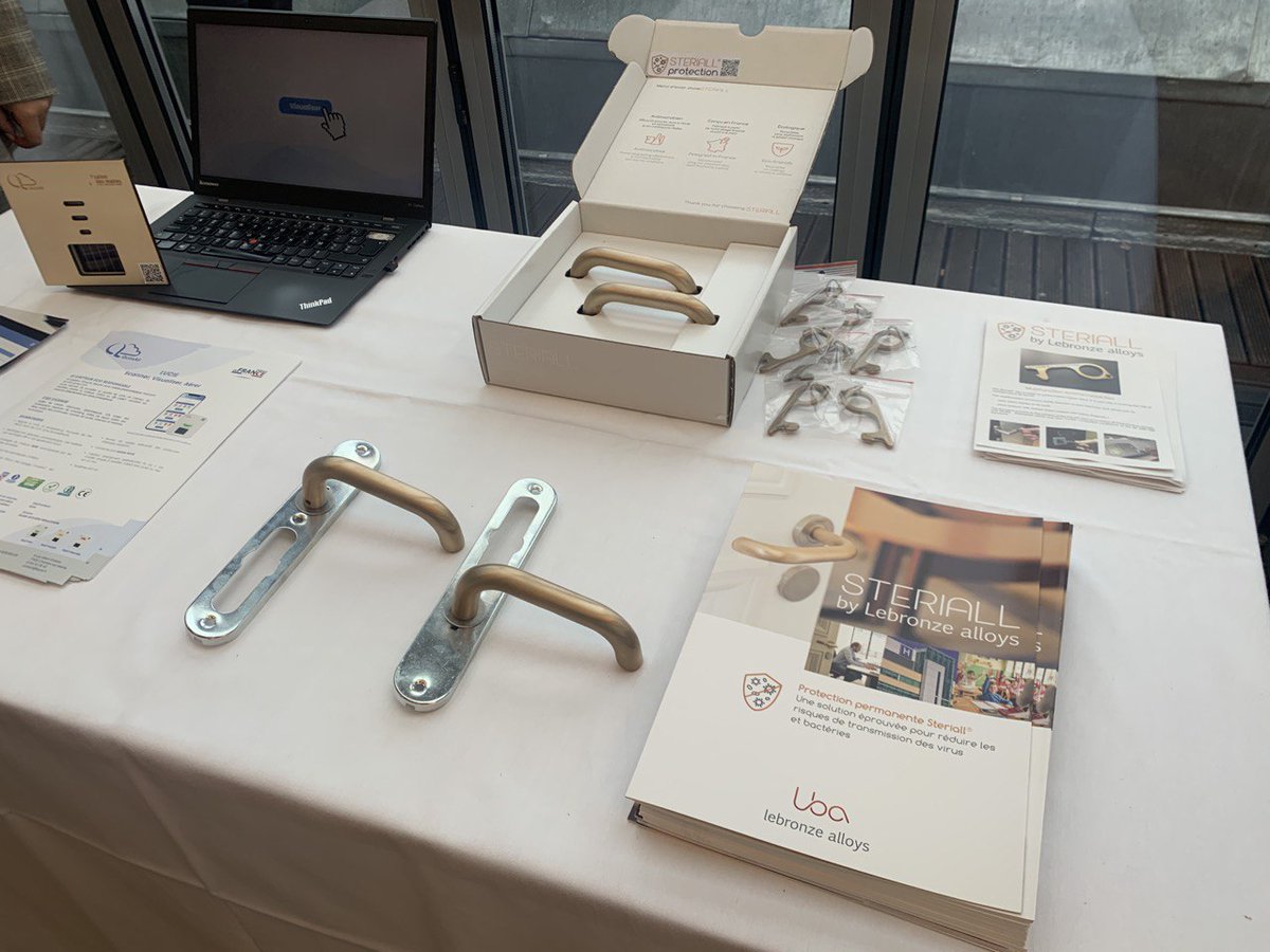 oliviagregoire's tweet photo. Les @EPRepublique présentaient ce matin leurs solutions innovantes (et souvent #madeinFrance !) pour lutter contre le #COVID19 : purificateurs d'air, poignées anti-microbes, UV virucides...
Elles témoignent de l'engagement des entreprises pour relever nos grands défis collectifs. https://t.co/0aszaetImw
