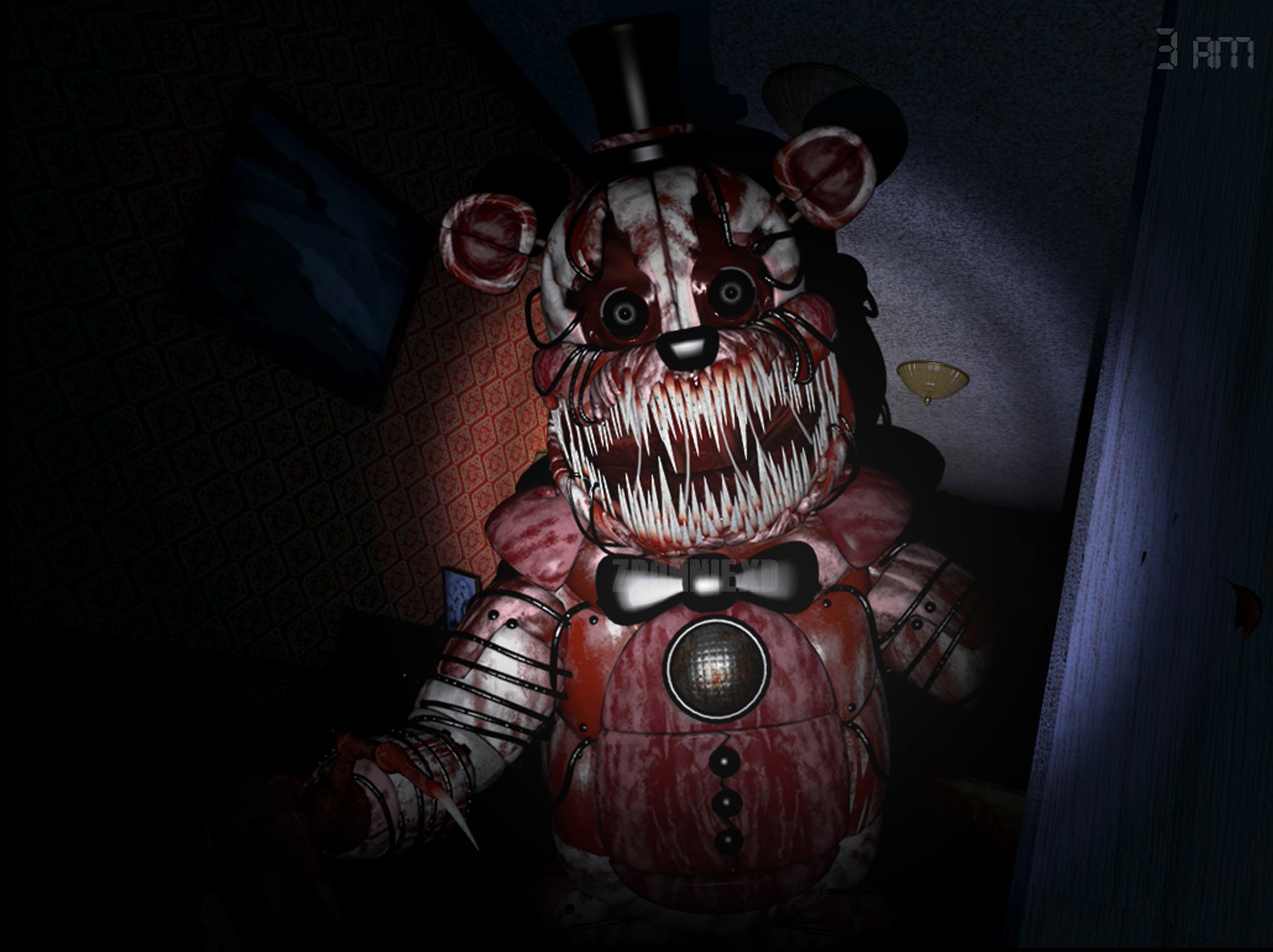 ZBonnieXD on X: Nightmare Abomination in FNaF 4! #fivenightsatfreddys #fnaf  Credits - Mod, Render and Jumpscare by me - Abomination by: Goldenfreddy208  - Nightmare Animatronics by: Gaboco316 - Edited by me   / X