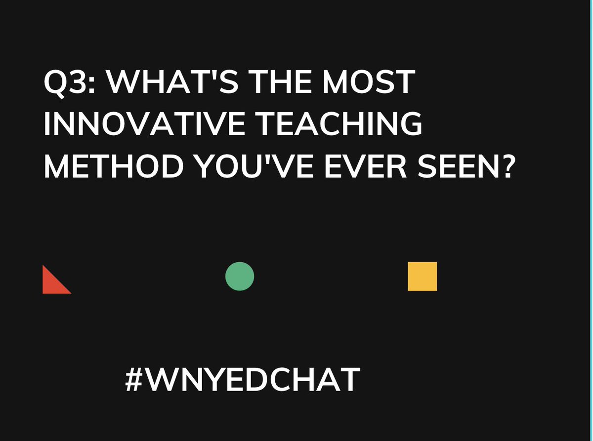 RalstonK's tweet photo. Q3:  Innovative teaching practices...tell us what they are! #wnyedchat https://t.co/PB9NQeujxh