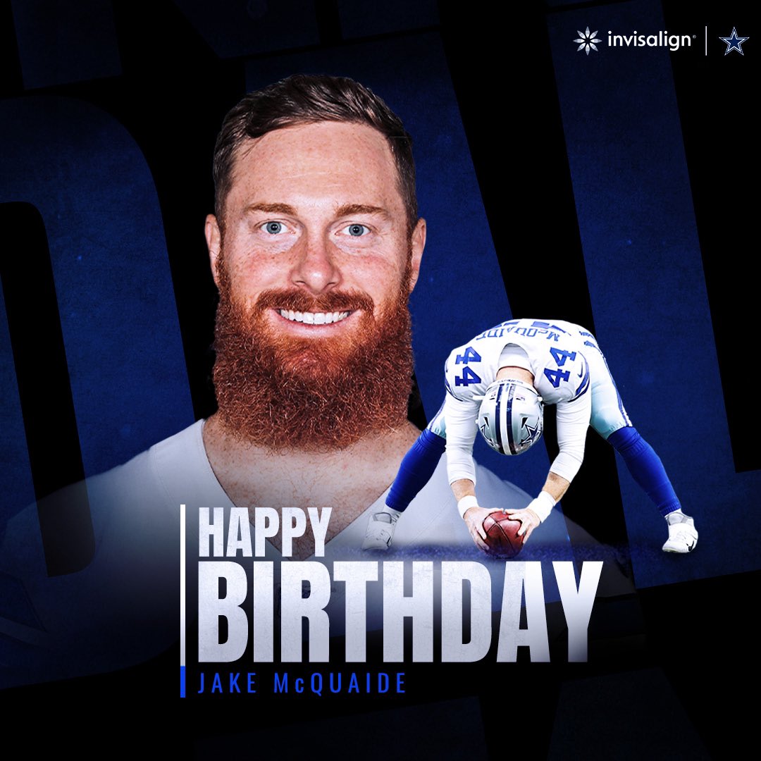 RT to wish Jake McQuaide a HBD! ⭐️

#ProBowlVote  Jake McQuaide
#DallasCowboys | <a href="/Invisalign/">Invisalign</a>