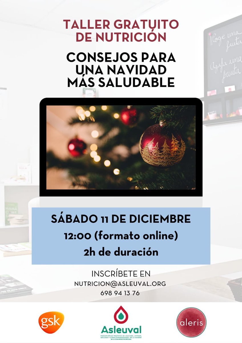 asleuval's tweet photo. ¡Nuevo taller formativo sobre nutrición! 🍽️

En esta ocasión el tema es "Consejos para una navidad más saludable".

🗓️ 11 de diciembre.
🕐 12 horas.

Para inscribirte escribe a "nutricion@asleuval.org". #nutricion #asleuval https://t.co/lusheAErVF
