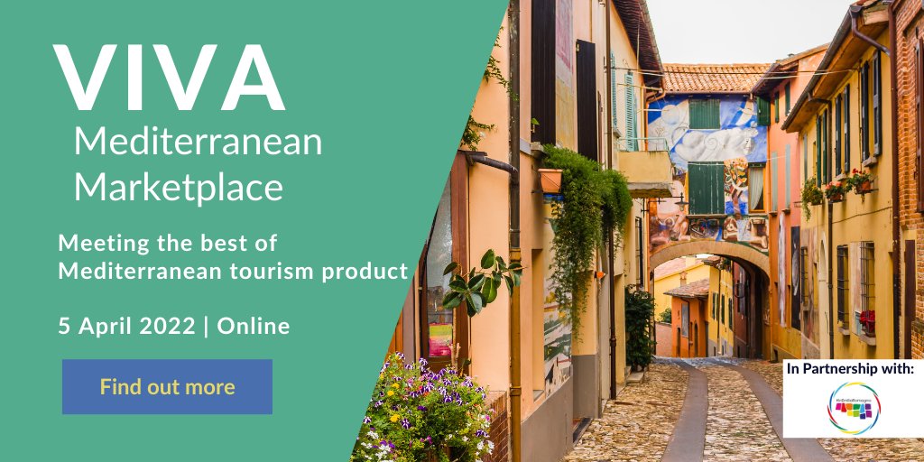 turismoER's tweet photo. VIVA Mediterranean Marketplace: il 5 aprile 2022 un workshop online durante il quale i tour operator internazionali incontrano i fornitori dei prodotti turistici della nostra regione
Info: @ETOA https://t.co/AcpGiWnbGL o dnebuloni@etoa.org
#inEmiliaRomagna #VIVA22 #b2bworkshop https://t.co/MOM6gvP57F