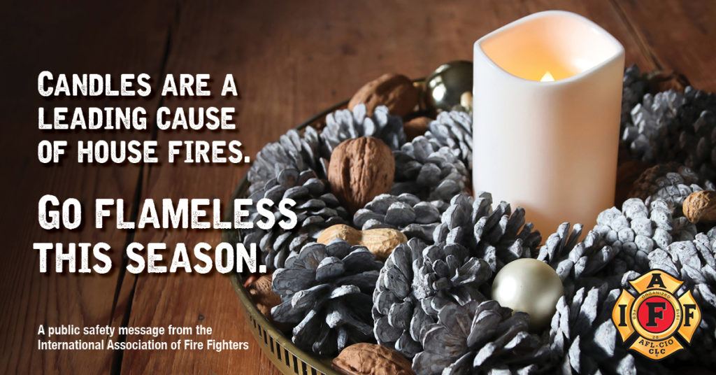 Every year, candles cause more than 10,000 home fires. We recommend switching to LED candles to be safe. #IAFFSafetyTips