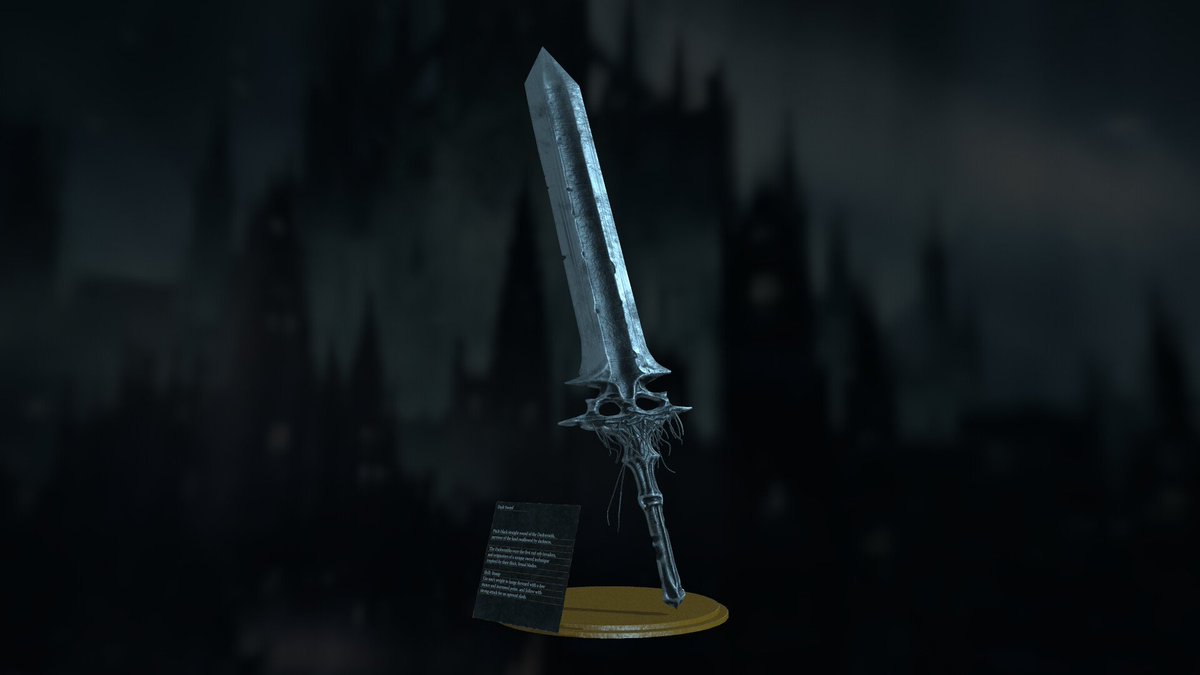 GuttieriManuel's tweet photo. After 3 days of modelling my Dark Souls 3's Dark Sword is here!
In honor of #FromSoftware's #DarkSouls 3, which I finally completed few weeks ago. Hope you like it! 
https://t.co/deAxahbdps for more.
 #3D #Modelling  #Weapons https://t.co/M5xRfjSyFJ