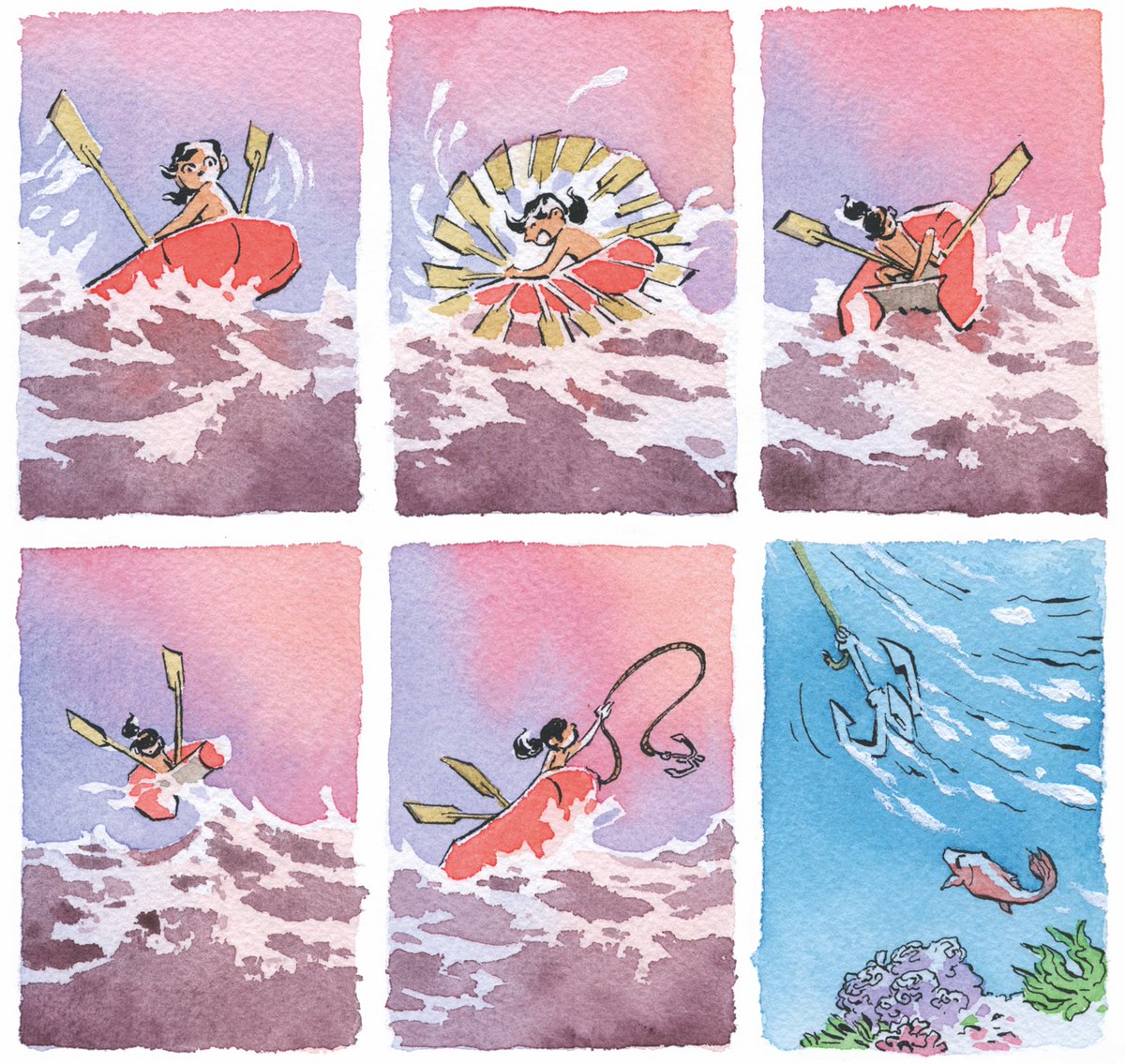 Les pages à l'aquarelle de Julie Ricossé, pour un livre à paraître, @EditionsDargaud 