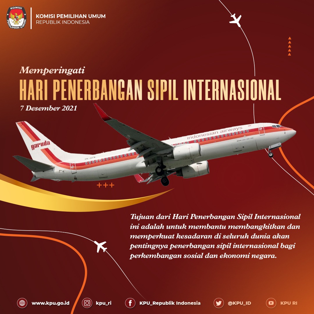 KPU_ID's tweet photo. #TemanPemilih, penerbangan sipil memiliki peran penting  dalam beberapa aspek kehidupan, salah satunya dalam distribusi logistik kepemiluan.
Berkembangnya penerbangan sipil, berkontribusi terhadap kemajuan kehidupan demokrasi  Bangsa Indonesia dan seluruh masyarakat dunia. https://t.co/23ke4M8Si7