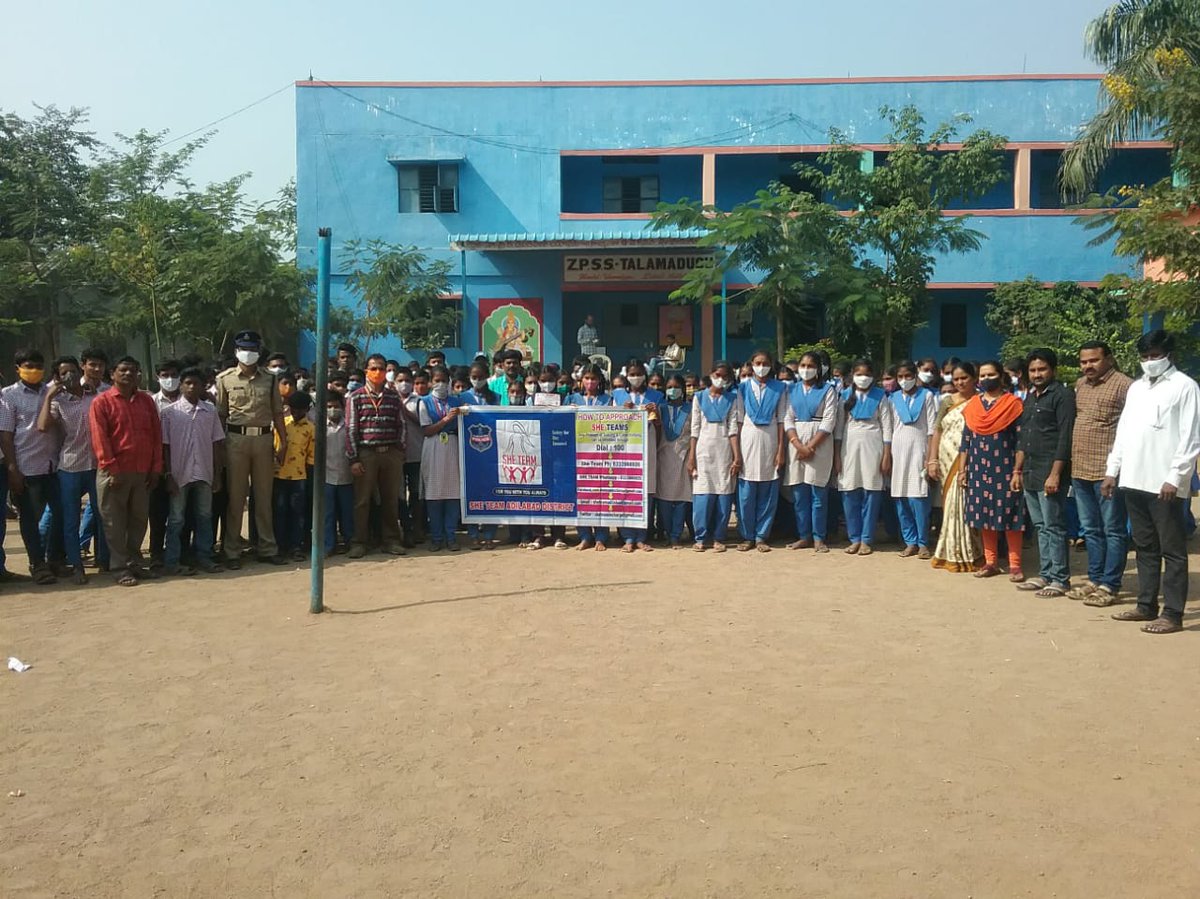 AdilabadShe's tweet photo. As per the instructions of the Adilabad SP Sri,Rajesh Chandra IPS,She Team Conducted Awareness Session at ZPSS Talamadugu, TTWR Ichoda, ZPSS Narsapur.  about various topics like QR code,She team Number, Child Marriages, Gender sensitization, Gender equality,Cyber Security Tips. https://t.co/BTYMdPQXvj