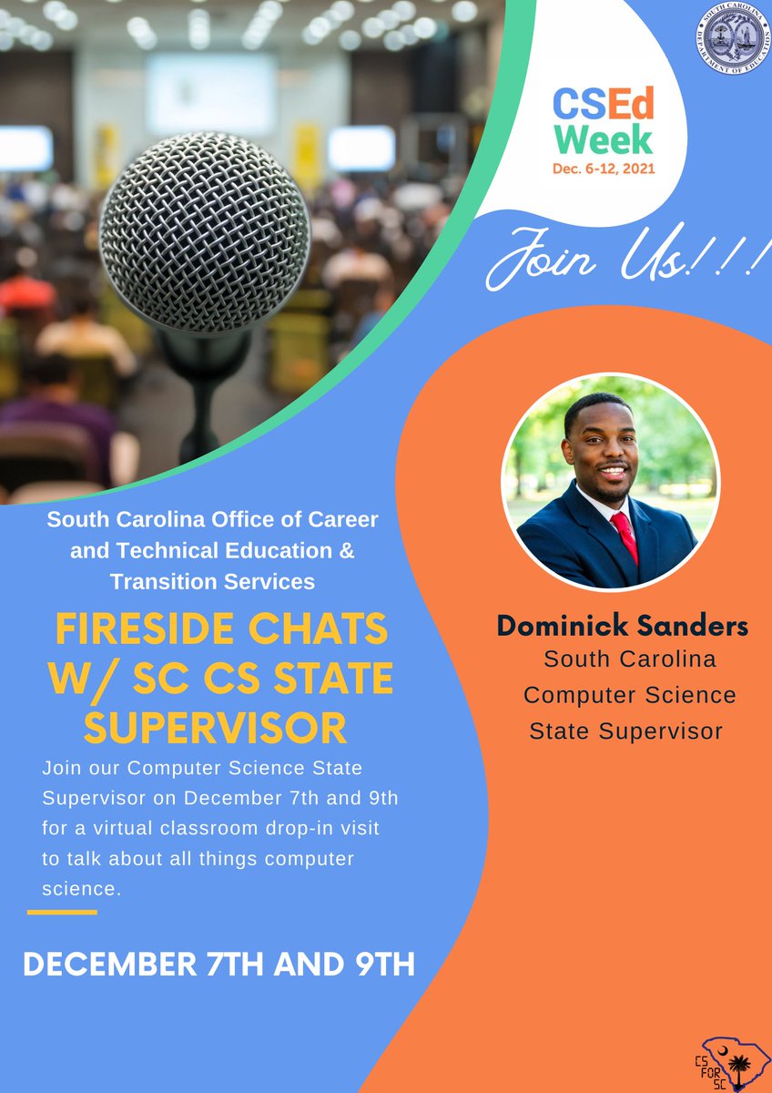 1_d_sanders's tweet image. 15 virtual visits today. Where’s a clone when you need one. Lol but I look forward to look talking to the students across the state. Always a bright spot when I’m able to connect with them.
#csedweek21 
#cseverywhere #cseverywheresc