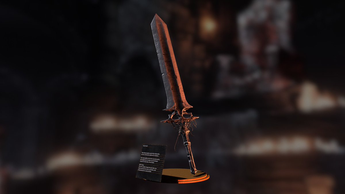 GuttieriManuel's tweet photo. After 3 days of modelling my Dark Souls 3's Dark Sword is here!
In honor of #FromSoftware's #DarkSouls 3, which I finally completed few weeks ago. Hope you like it! 
https://t.co/deAxahbdps for more.
 #3D #Modelling  #Weapons https://t.co/M5xRfjSyFJ