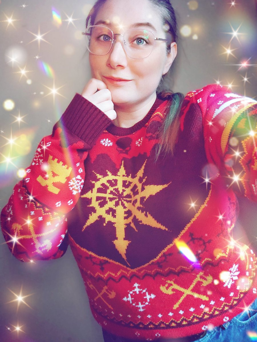 alexmaygrump's tweet photo. The 8-pointed star of Christmas shines out across the land ✨
Even Chaos gets a bit festive at this time of year ♥
#warhammer #warhammer40k #christmasjumper #chaos #khorne #warhammerchaos #8pointedstar #justchaosthings https://t.co/UyqN5AM6PO