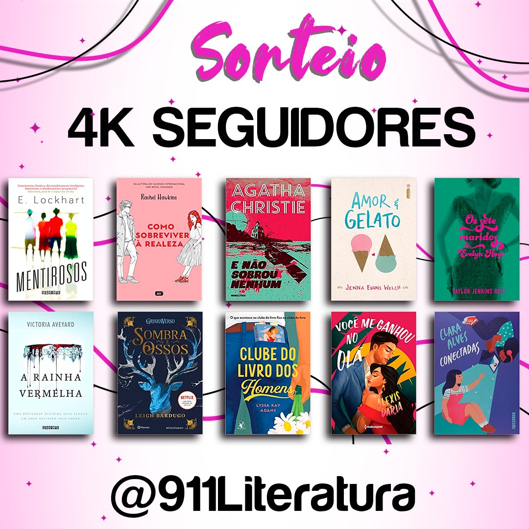 911Literatura's tweet image. 📚🚨 Sorteio 4k seguidores 📚🚨

PRÊMIO: Um dos livros da imagem. 

📌 Regras:
- seguir @911Literatura
- dar RT nesse tweet.

RESULTADO dia 17/12.
