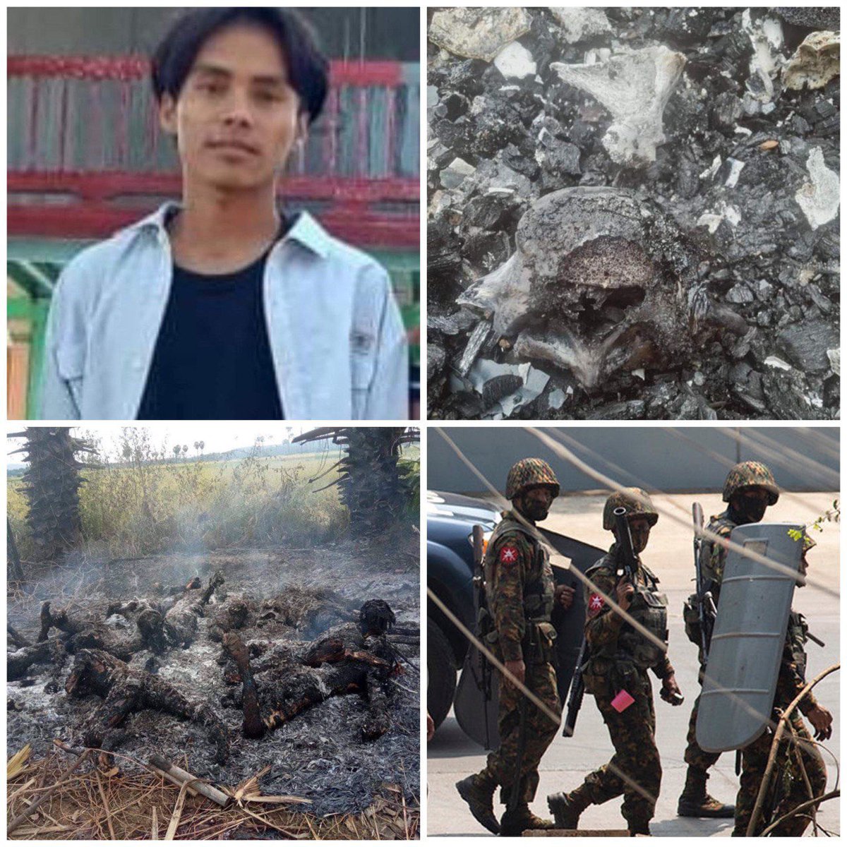 Myanmar's terrorist military have fired 11 villagers who have no association with the ongoing warfares, to death in Sagaing Region. The military is killing its own citizens to whom they are obliged to protect.
#BurnAliveByJunta #WhatsHappeningInMyanmar