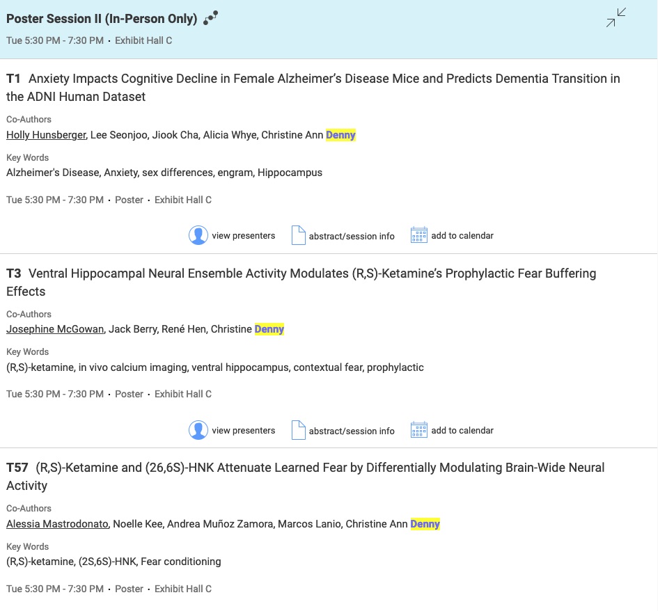 DenisJDavid's tweet photo. Dear #ACNP2021 attendees make sure that you have booked enough time to stop by the 3 posters tonight from @DrChristineAnnD lab. @DrAlessiaM @HunsbergerLab @josie_mcgowan @npp_journal https://t.co/3fNDji3YPv