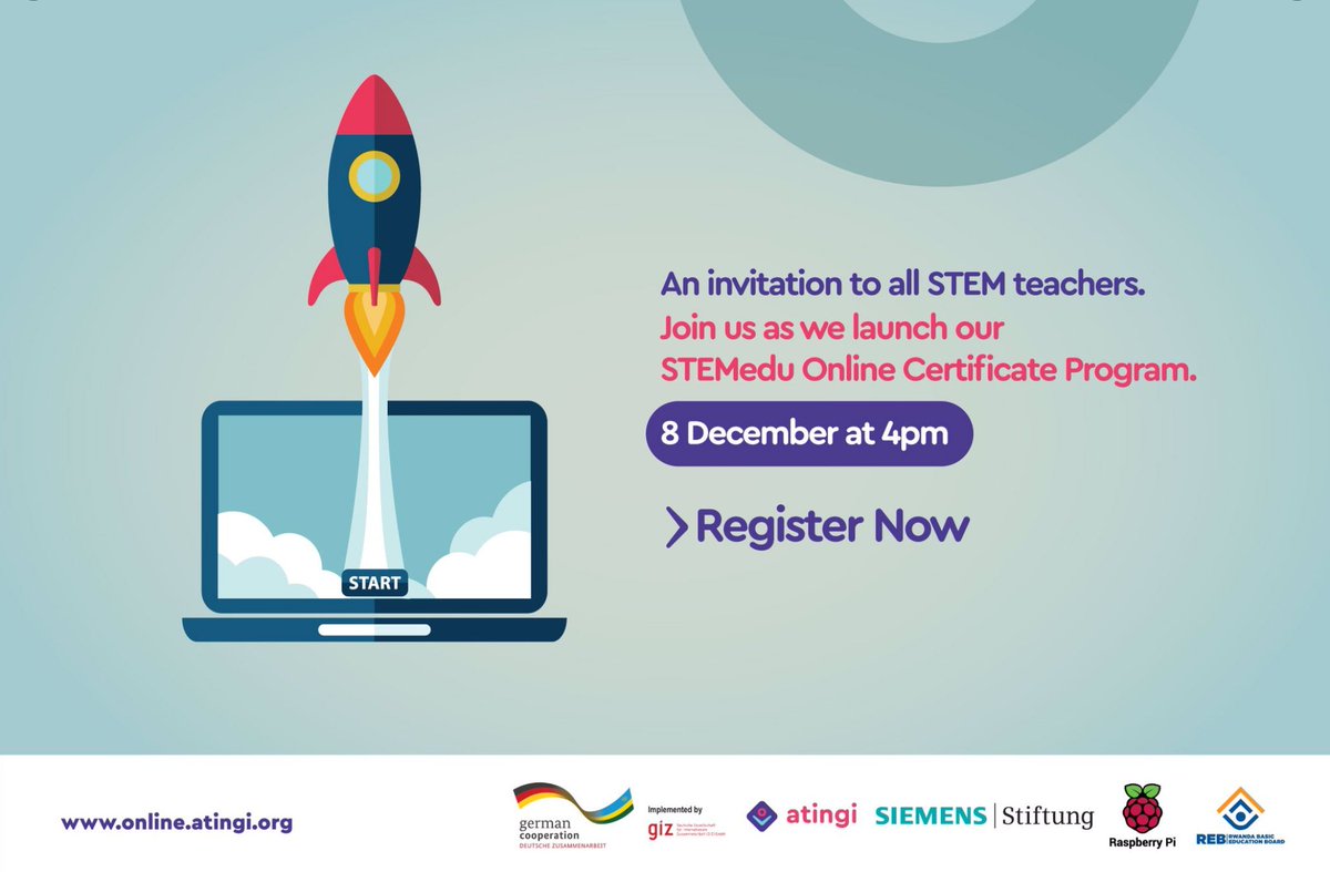 An invitation to all STEM teachers. Join us as we launch our STEMedu Online Certificate program. 
Register Now. survey.gopa-group.org/index.php/2884…
#atingiRwanda  #STEM #LearnConnectAct

<a href="/atingi_Rwanda/">Atingi Rwanda</a> <a href="/REBRwanda/">Rwanda Basic Education Board</a>