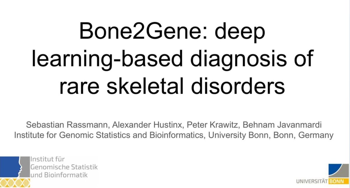 You might have already seen that there are also x-rays within #GestaltMatcher database. <a href="/s_rassmann/">Sebastian Rassmann</a> et al. are working on classifiers for rare skeletal malformations based on that data. Check out his poster at #AGD2021