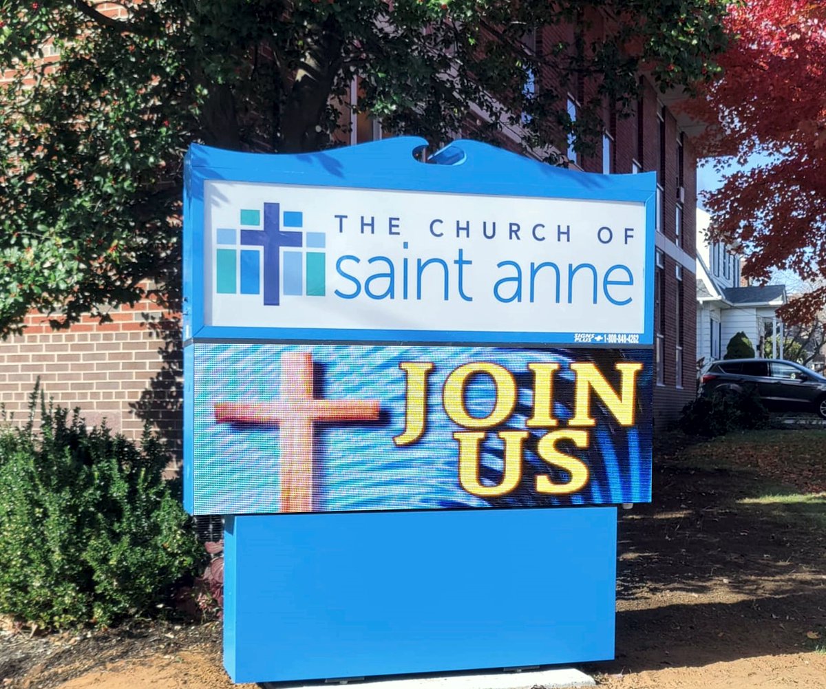 Signs__Plus's tweet image. Congratulations Church of Saint Anne on your new full-color LED sign! It&apos;s beautiful! Thank you for choosing Signs Plus.