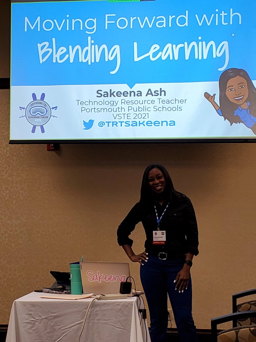 Michaelh1819's tweet photo. PPS TRT Sakeena Ash sharing strategies for Blended Learning at VSTE 2021. #VSTE21 @PortsVASchools @jennthomas75 @ebracyPPS @TRTSakeena @eileenpglass @Mrs_Tiner @teachmoore4 @techieteacher24 https://t.co/izAIgMIYTa