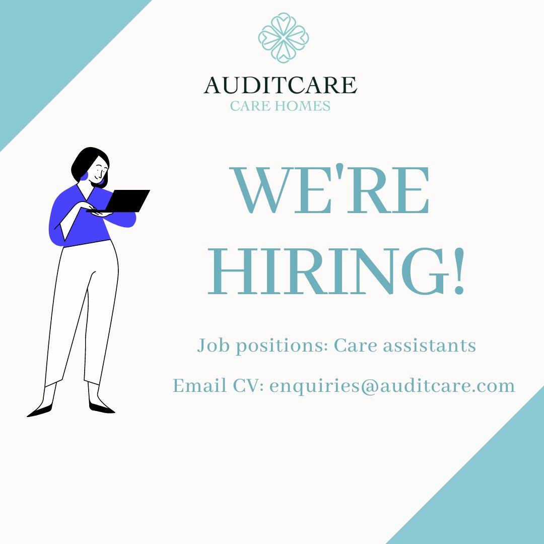 We're HIRING day &amp; night time care assistants to join our incredible team!!! 🙌  If you have a passion for care, we want to hear from you!😃If interested, please email your CV to enquiries@auditcare.com