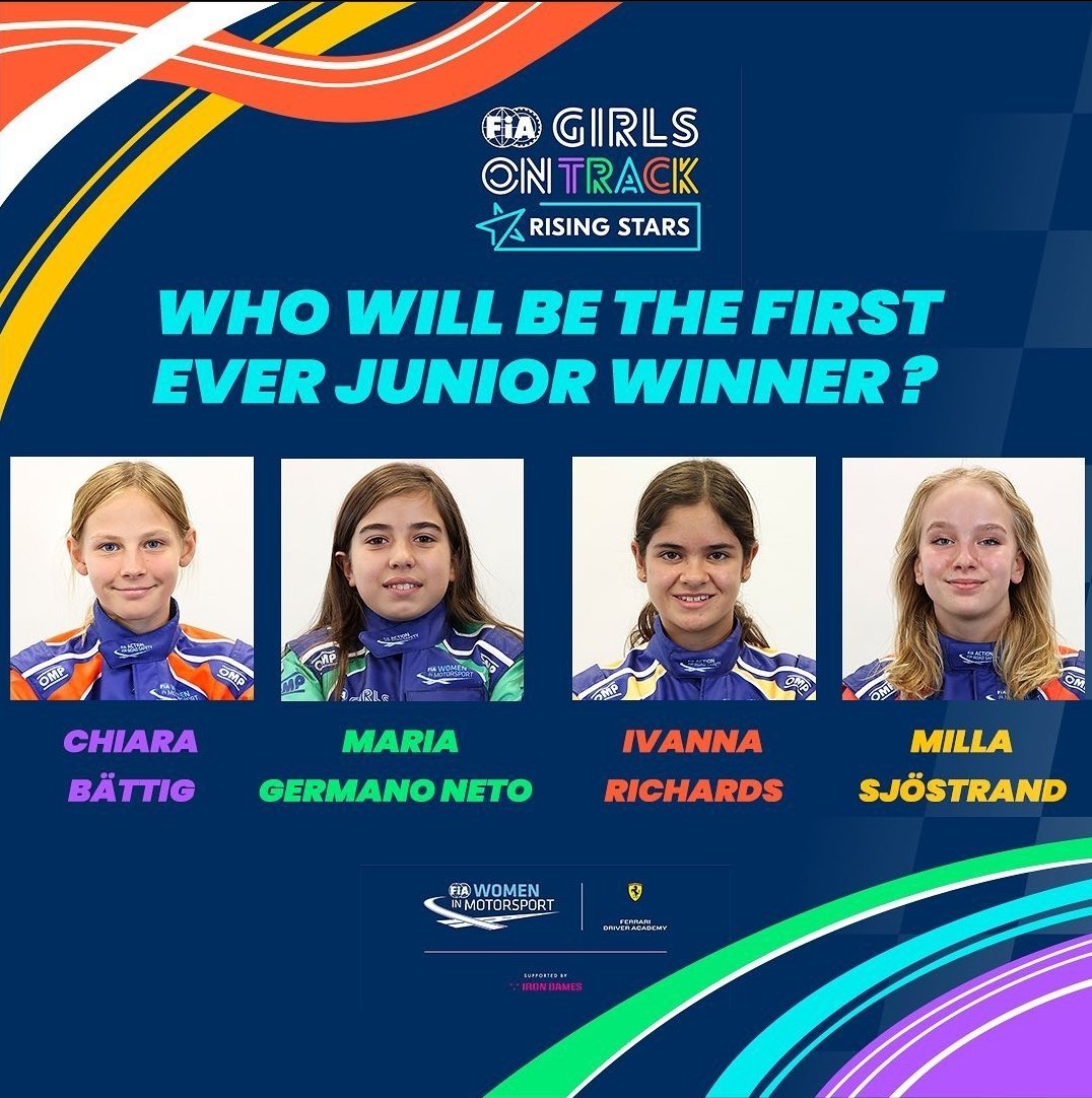alex_sanch's tweet photo. Hoy se conocerán las ganadoras del @fiawim #GirlsOnTrack #RisingStars  en sus dos categorías: Senior y Junior.
Obviamente estamos con @IvannaRichards @RetoTelmex @Femadac 

Today we'll know the @fiawim #GirlsOnTrack #RisingStars Senior and Junior winners.
@IronDames_ @insideFDA https://t.co/k8pv0cLW2o