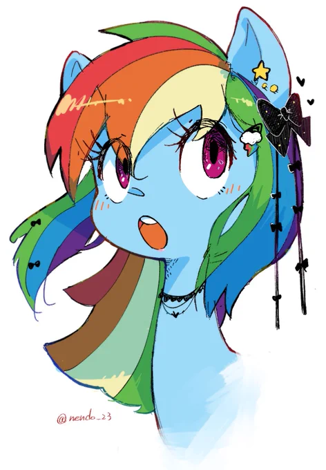 Rainbow and Black Ribbon🌟 