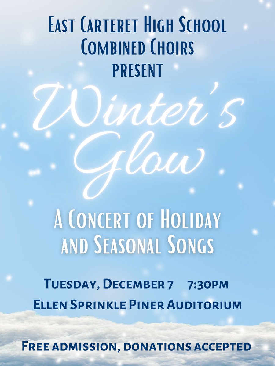 Get into the holiday spirit with the ECHS Choir tonight at 7:30 in the auditorium!  They will be performing holiday and seasonal songs. #marinerfamily #holidayseason