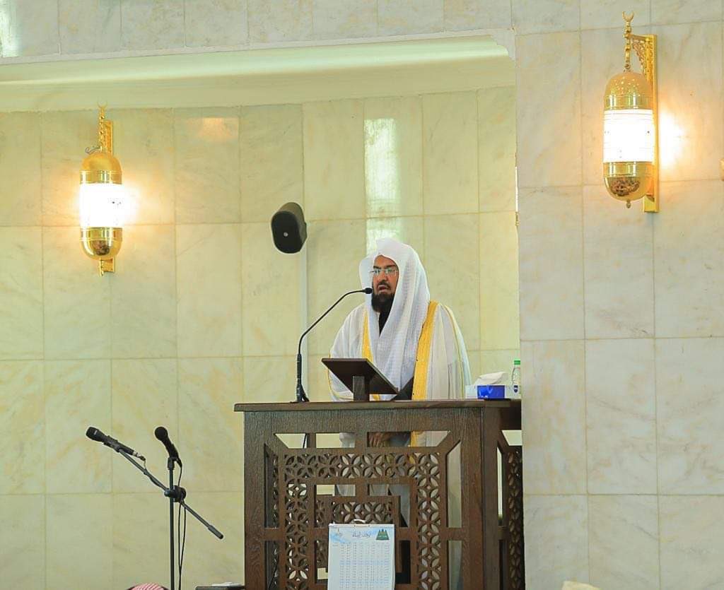 insharifain's tweet photo. His Excellency Sheikh Dr. Abdul Rahman Al-Sudais - led Friday prayers on 28 Rabi’ al-Akhir 1443 AH at his father’s mosque, may Allah have mercy on him, in Al-Bukairiyah https://t.co/A8jlNuQHzv