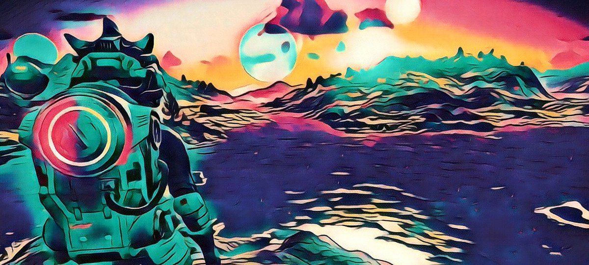 Anchillada's tweet photo. @NoMansSky A painted traveler https://t.co/11aEweToVP