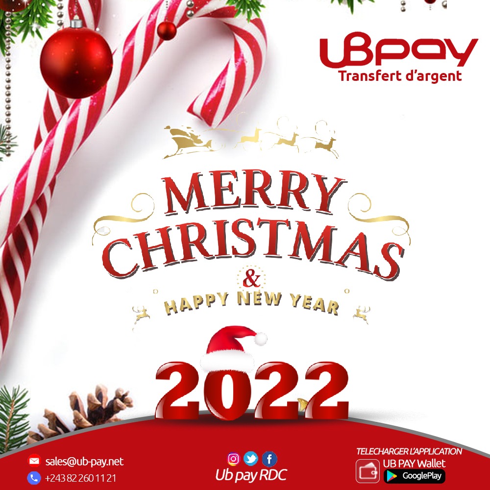 Fêtons Noël et bonne année avec #UBPay, le système de paiement fiable de la #RDC, intégré sur tous les mobiles money. (APIs et intégration).
Email: sales@ub-pay.net 
Tel: +243 812 601 121