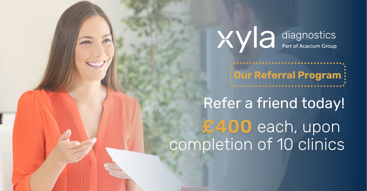 XylaDiagnostics's tweet photo. 📢 Discover our new referral program! 
Refer a friend to us, and when your friend completes 10 clinics, you will both receive £400 each! 💷

What are you waiting for? Click here to refer a friend today
👉https://t.co/P0n7IZDWUR https://t.co/HrdeKp2HlW