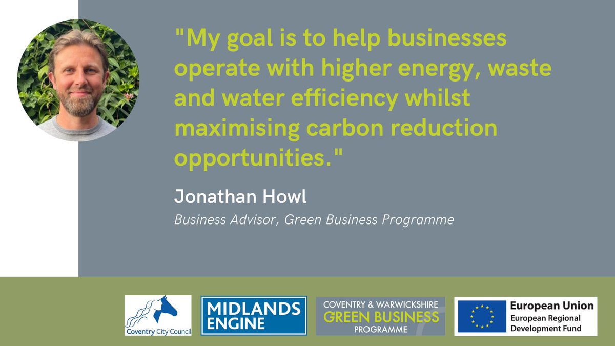 Meet Jon, Business Advisor of the Green Business Programme. 

Jon's job involves going out to SMEs based in Coventry area, where he conducts free energy audits. 

Learn more about our team: bit.ly/31bOs6D