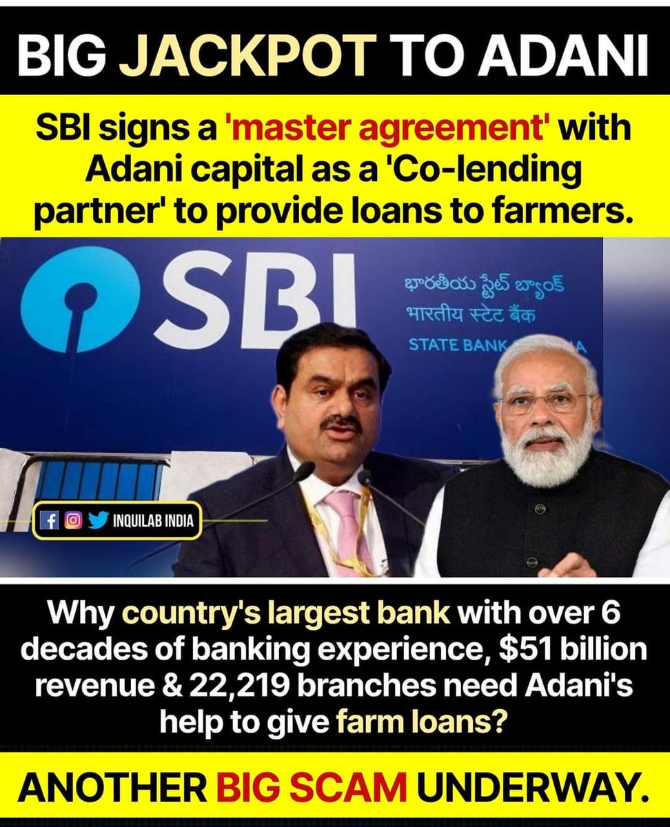 jawharsircar's tweet photo. Got this. Why does SBI need Adani’s help? Or is it to help Adani ? What is going on? https://t.co/XuQWW8VE9s
