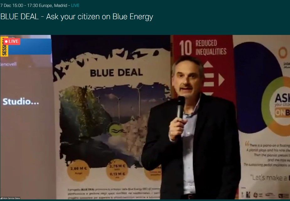 bluedeal_med's tweet photo. More than 2.100 citizens🌍 from 9 regions of the Mediterranean participated in this survey on the perception of marine #renewableenergies.
Professor Simone Bastianoni, #BLUEDEALproject coordinator, will explain the results obtained. 📈
#LIVEONAIR https://t.co/ZaRSZ7HvcM https://t.co/akkt2KWJXh