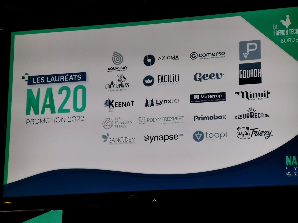 [INNOVADAY] 🚀

Un grand bravo à <a href="/sanodev/">Sanodev</a>, <a href="/FACIL_iti/">FACIL'iti</a>  et <a href="/AquassayFR/">Aquassay</a>  pour leur prix NA20 promotion 2022 ! 🏆