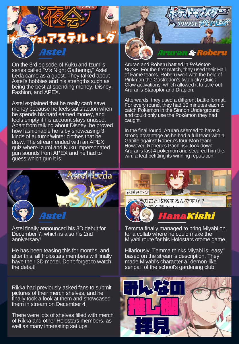 HoloNewsEN's tweet photo. HoloNews November 29 - December 5 #Hololive #Holostars #HololiveEnglish #amenews #HoloID #HoloNews (7/9) https://t.co/XVZTS5ENVn