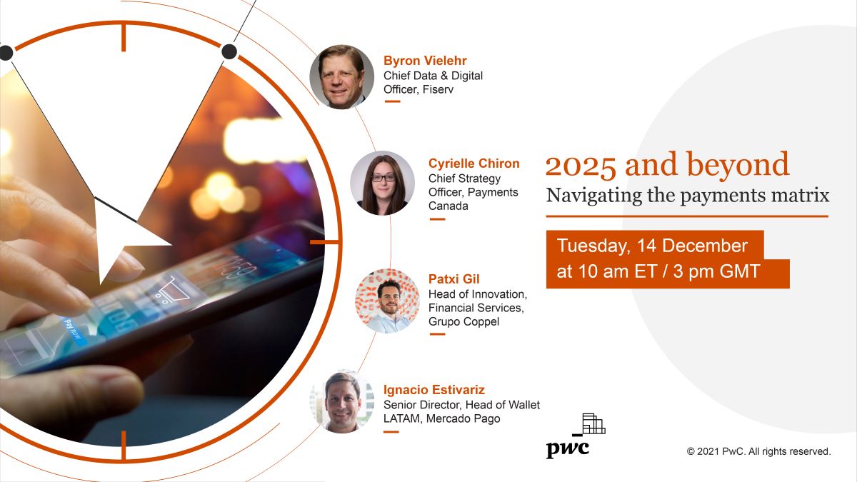 We’ll be joining payment industry executives on 14 December for an engaging talk on the latest on financial #transformation and the six macro trends affecting the #FutureofPayments. 

Join our 2025 and beyond - Navigating the payments matrix webcast here. pwc.to/NavPay14-tw