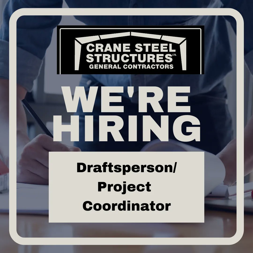 crane_steel's tweet photo. 📢 JOIN OUR TEAM 📢 
We are currently looking for a Draftsperson/Project Coordinator for our Headingley Office! Job description can be found in the photos below.

If interested in applying, please send resumes and cover letters to: info.wpg@cranesteel.com https://t.co/ZZ26z88HPr