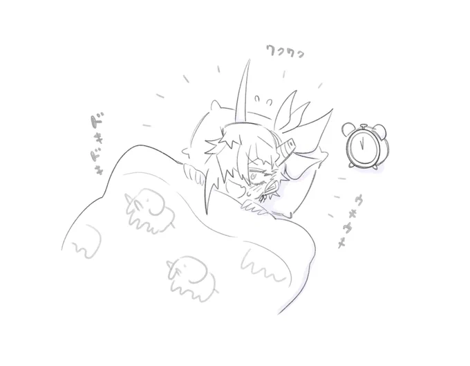 (クク…明日たのしみだな!)

(みんなよりおれだけ先に起きちゃうもんね!)

(朝からハキハキアナウンサー喋りするおれを見てびっくりするやろなぁ゛…w)

(オヤスミナサイ゛ッ……!) 