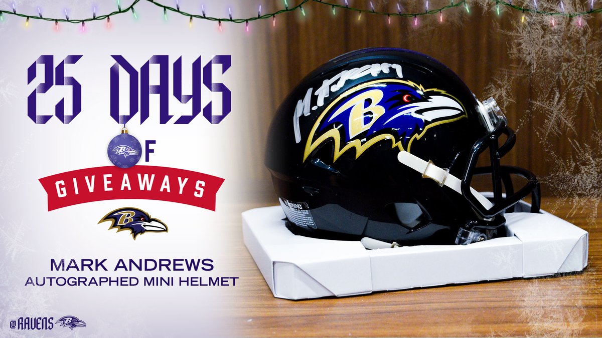 Today's giveaway is a mini <a href="/Mandrews_81/">Mark Andrews 8⃣9️⃣</a> autographed helmet! 🎁

RT for a chance to win! #ProBowlVote 
baltimoreravens.com/fans/contests/…
