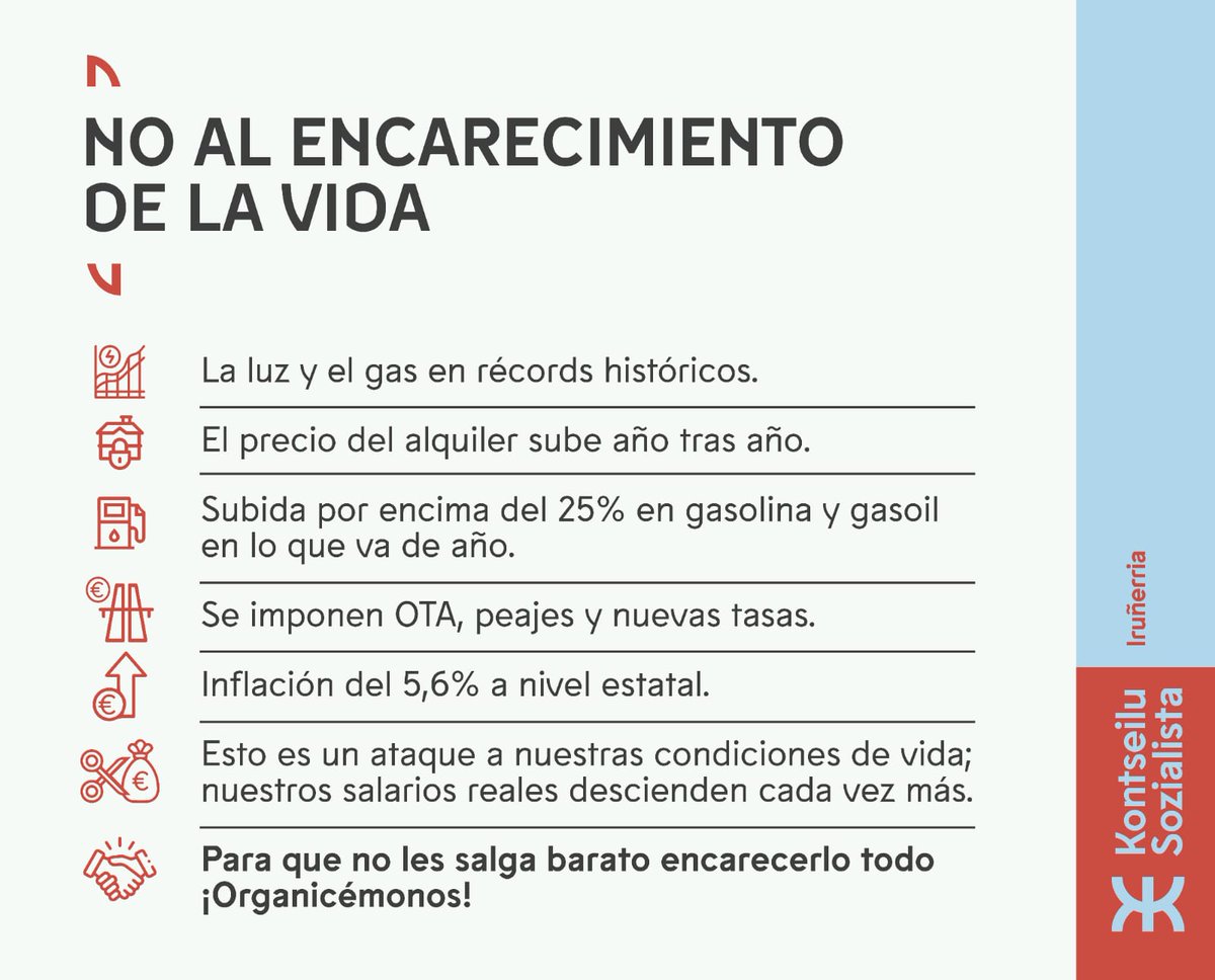 [BIZITZAREN GARESTITZEARI EZ / NO AL ENCARECIMIENTO DE LA VIDA]
#BizitzarenGarestitzeariEz